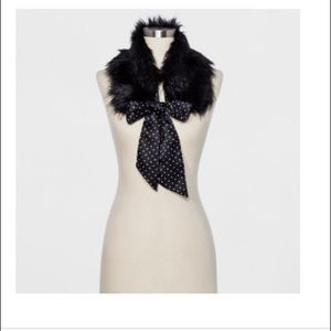 Womens Faux Fur Collar with Tie Front Scarf